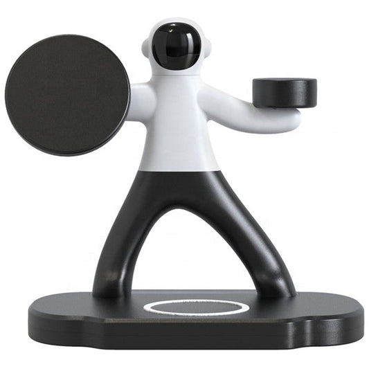 TH03 For Apple Watch / AirPods / Cellphone 3-in-1 Desktop Charging Stand 15W Magnetic Wireless Charger - Black