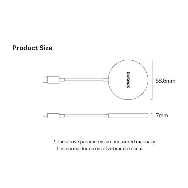 BASEUS Simple Mini4 Air Magnetic Wireless Charger Qi2 15W Phone Wireless Charging Pad - Black