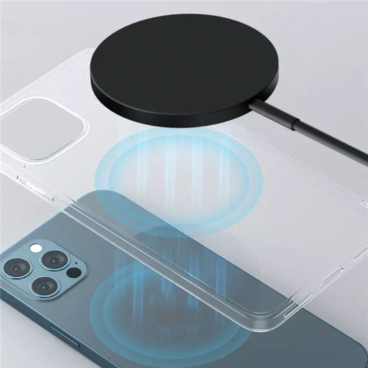 C12 Type-C Cable Round Magnetic Wireless Charger Phone Charging Pad - Black