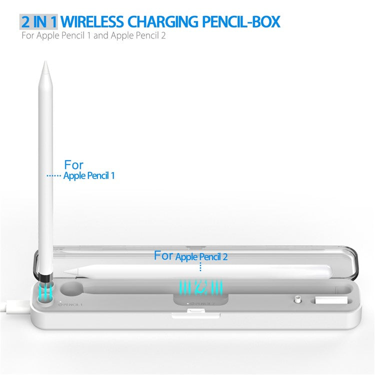 P1 For Apple Pencil 2nd / 1st Generation Storage Case Wireless Charging Box 2-In-1 Carrying Case Magnetic Design Pen Holder