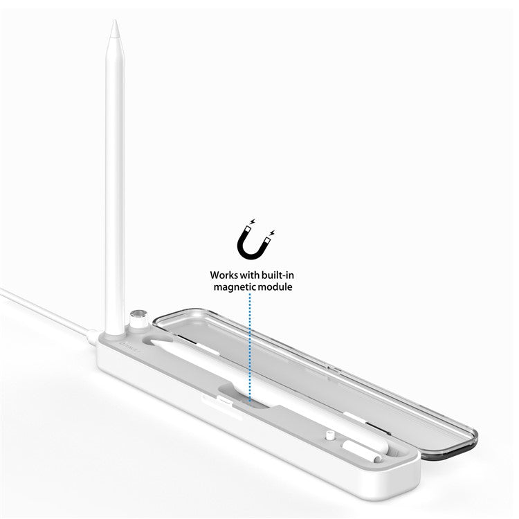 P1 For Apple Pencil 2nd / 1st Generation Storage Case Wireless Charging Box 2-In-1 Carrying Case Magnetic Design Pen Holder
