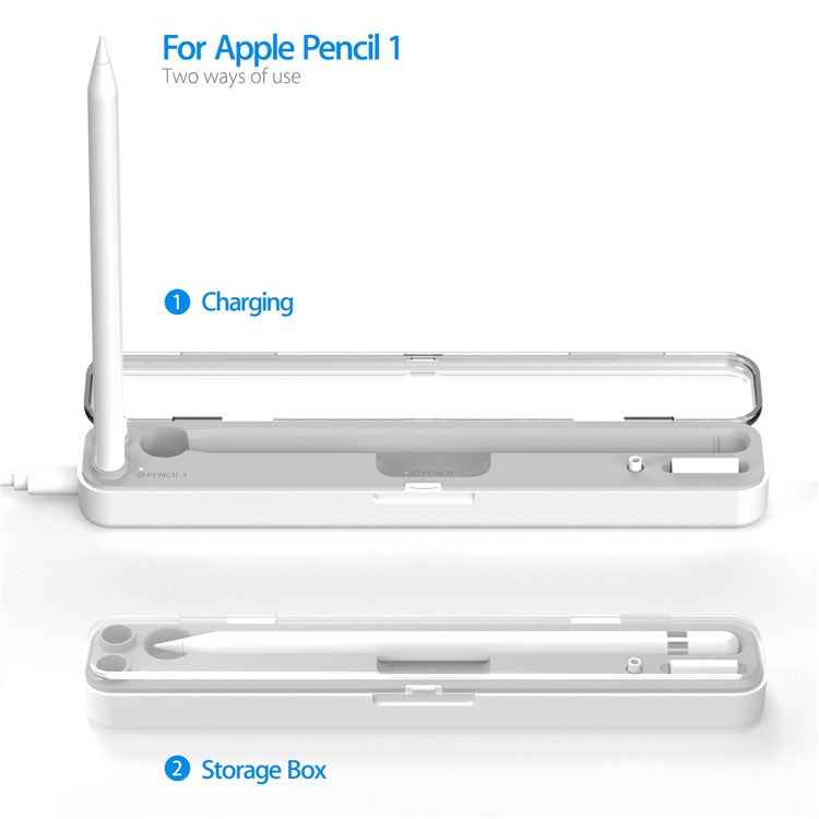 P1 For Apple Pencil 2nd / 1st Generation Storage Case Wireless Charging Box 2-In-1 Carrying Case Magnetic Design Pen Holder