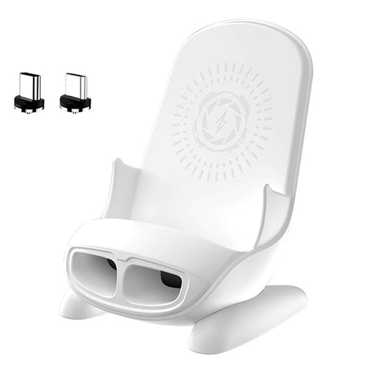 S88 Magnetic Adapter Design 15W Wireless Charging Stand Holder Wireless Charger Sound Amplifier Function - White