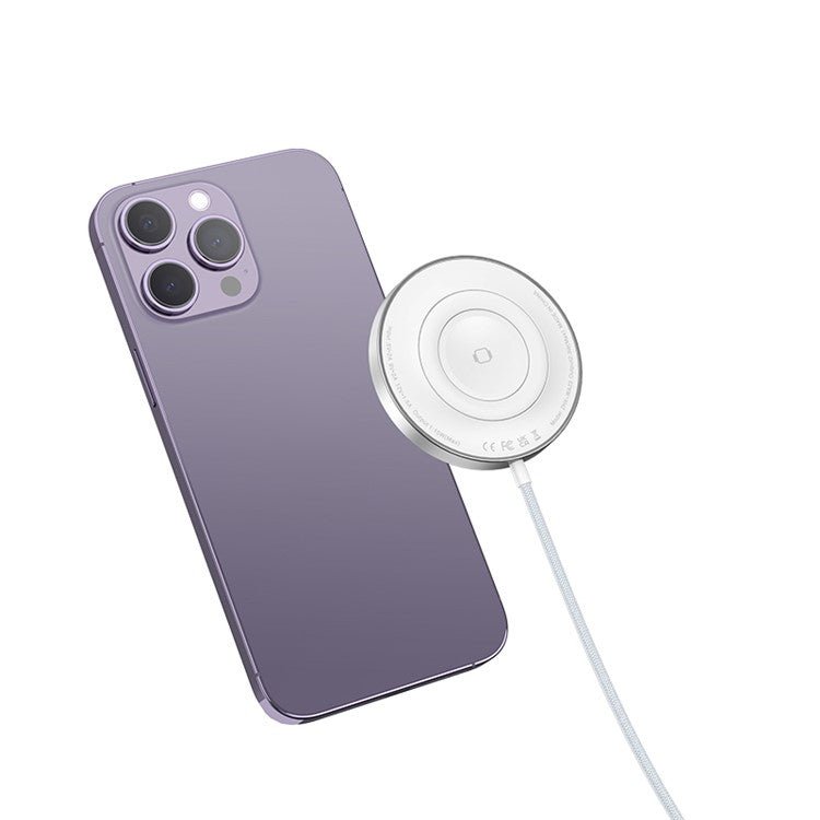 WA23 Magnetic Wireless Charger with Type-C / USB 2.0 Input 18W Fast Charging Desktop Charging Dock for Apple Watch / Mobile Phone / Earbuds - White