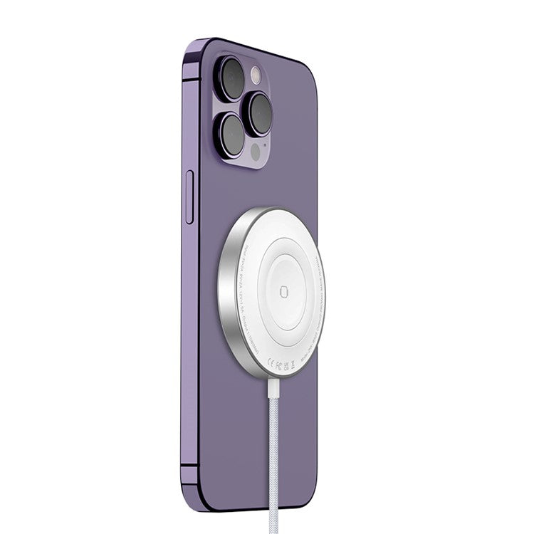 WA23 Magnetic Wireless Charger with Type-C / USB 2.0 Input 18W Fast Charging Desktop Charging Dock for Apple Watch / Mobile Phone / Earbuds - White