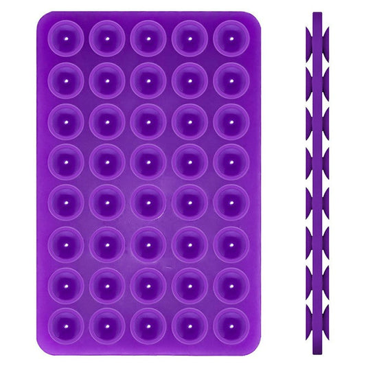 Silicone Suction Cup Phone Mount 40 Grain Double Sided Phone Suction Holder, 100x66mm - Purple