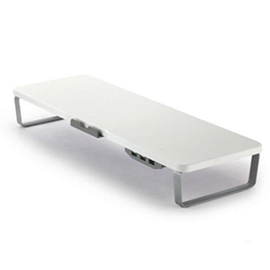 SLU Multi-Function Monitor Riser Stand with USB Port, Laptop Desktop Holder - White