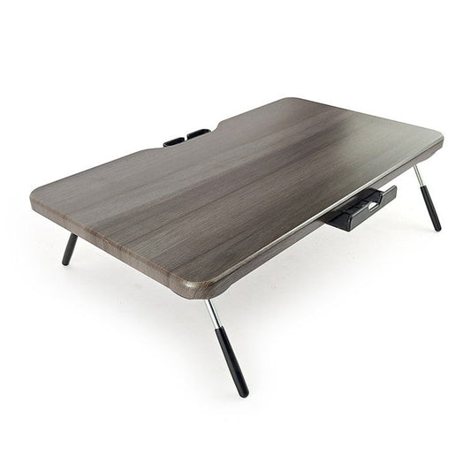 TT4M MDF+PVC Computer Monitor Riser Adjustable Desktop Stand Laptop Base - Dark Wood Grain