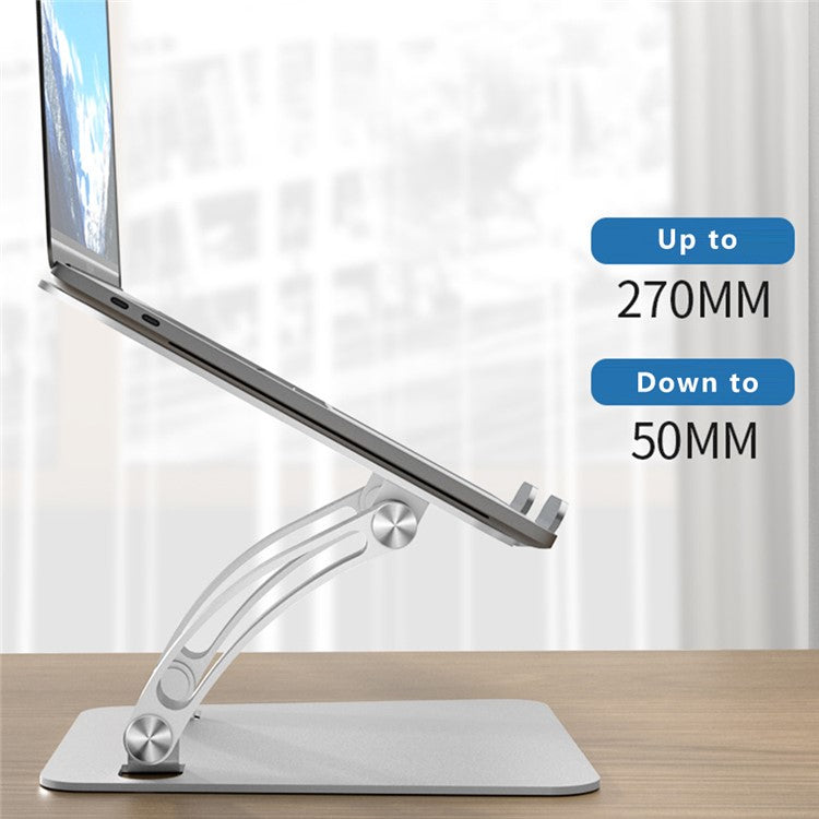 AS010-BMW Desktop Laptop Stand Holder Aluminum Alloy Notebook Computer Riser - Silver