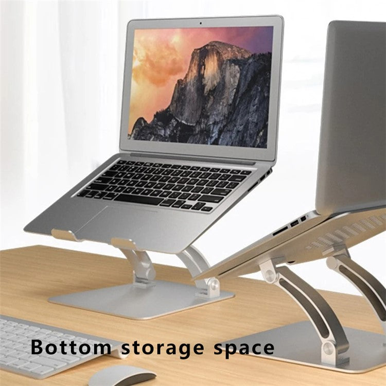 AS010 Adjustable Aluminum Alloy Laptop Riser Desktop Stand Holder for Notebook Computer - Silver