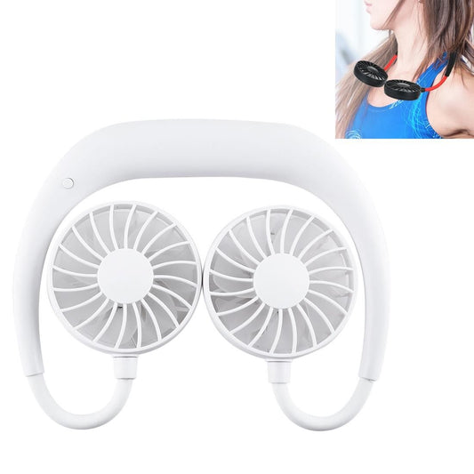 Multi-function Portable Adjustable Wearable Sport Fan (White)