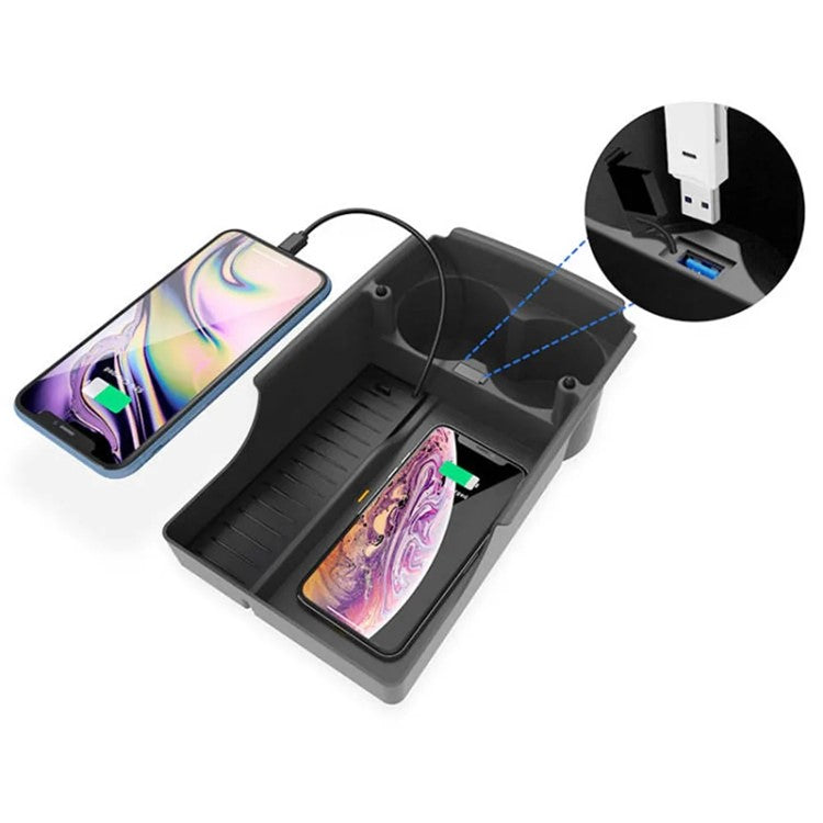 Car Wireless Charger for Tesla 17-21 Model S / X Wireless Charging Base with Cup Holder