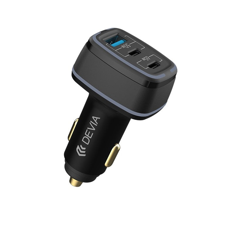 DEVIA Extreme Speed Series 115W Fast Charging Car Charger USB+Dual Type-C Car Charger Adapter