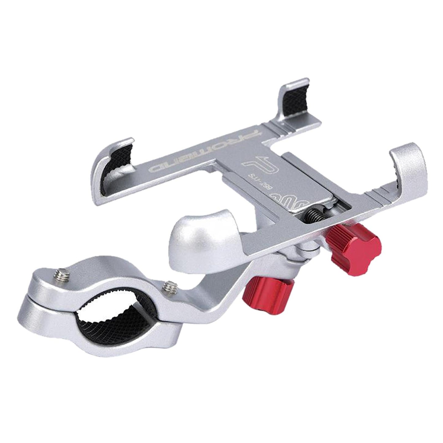 MTB Bicycle Aluminum Handlebar Cell Phone Holder Mount Silver 02