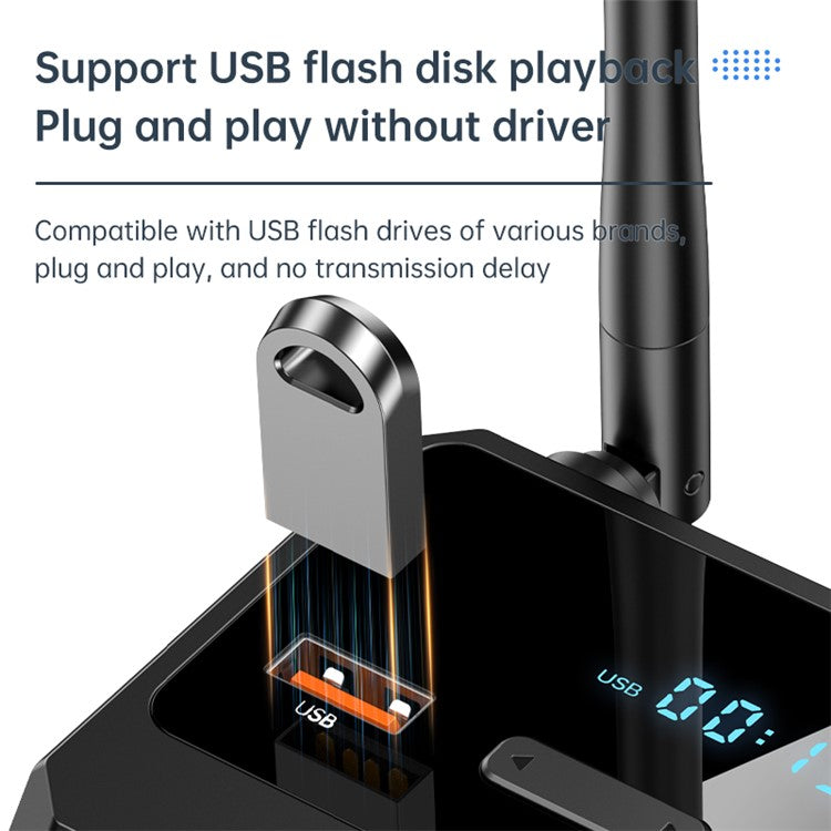 C36 Bluetooth 5.3 Audio Receiver Fiber-Optic Coaxial Adapter Supports USB-Disk Playback