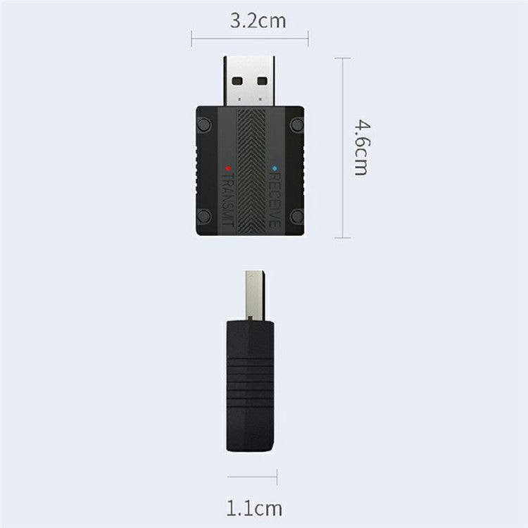 W15 2 In 1 Car Audio Transmitter Receiver Bluetooth 5.3 AUX Adapter USB Dongle
