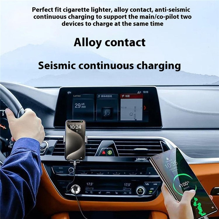 DUDAO R4Max 55W Fast Charging USB+Type-C Dual Port Cigarette Lighter Car Charger