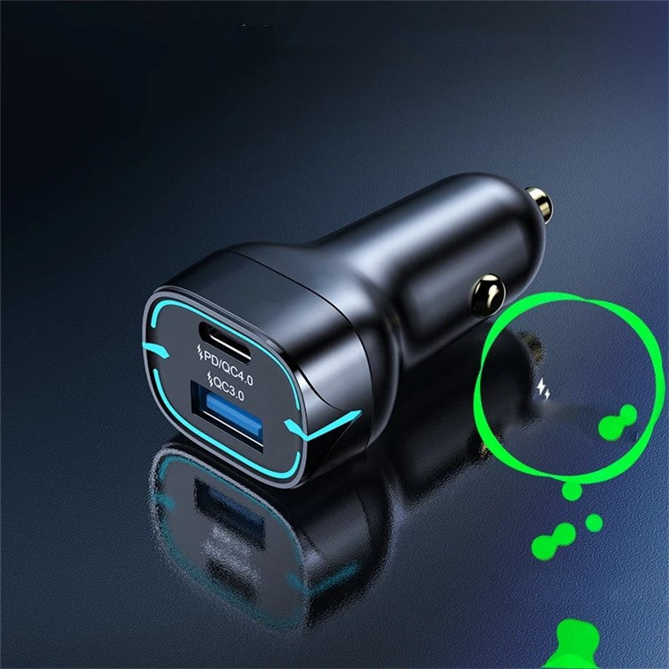 G10 Type-C+USB PD 30W+22.5W Fast Charging Adapter for 12-24V Car Charger