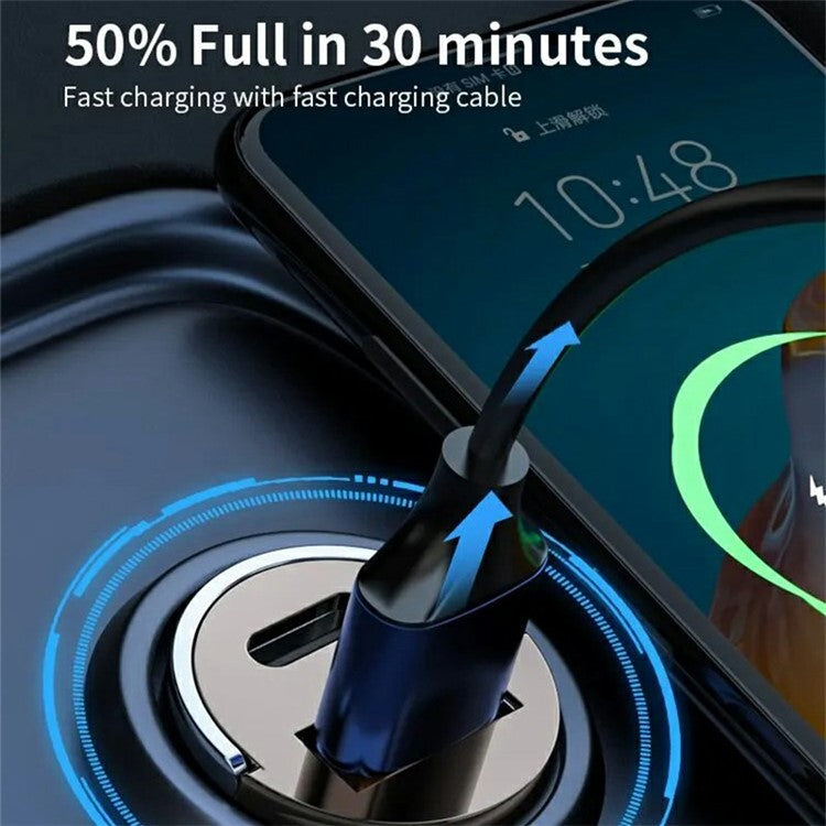 G20 12-24V 120W USB+Type-C Phone Fast Charging Adapter Car Charger with Type-C to 8Pin Cable