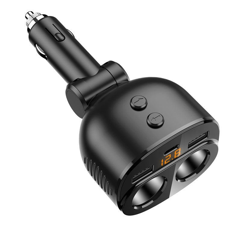 C06Q Type-C+Dual USB Cigarette Lighter PD 18W / QC3.0 Fast Charging Car Charger