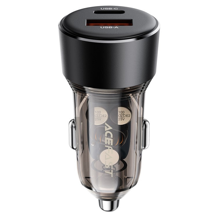 ACEFAST B12 60W USB-A+Type-C Car Charger Cigarette Lighter Phone Fast Charging Adapter