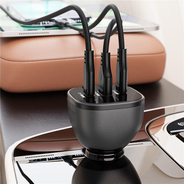 ACEFAST B14 165W USB + Dual Type-C Car Charger Phone Fast Charging Adapter