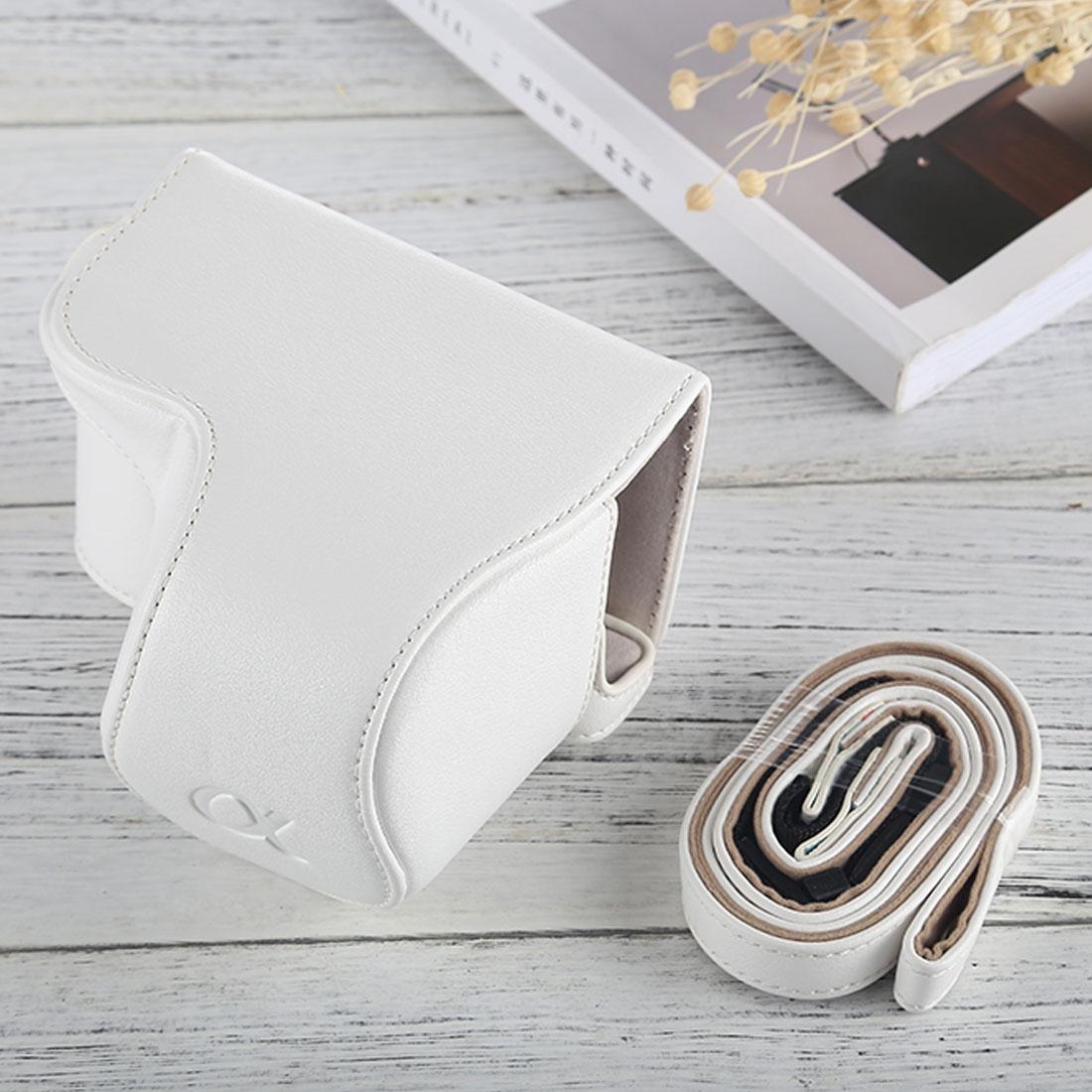 Full Body Camera PU Leather Case Bag with Strap for Sony A6000 / A6300 / Nex 6 (White)