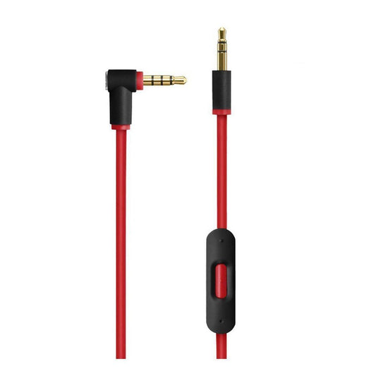 Replacement Audio Cable With Talk/Mic Remote For Beats by Dr. Dre, Studio, Studio 2, Solo, Solo 2, Mixr, Pro - Compatible with iPhone 4/4S/5/5S/6/6S/6S Plus Red