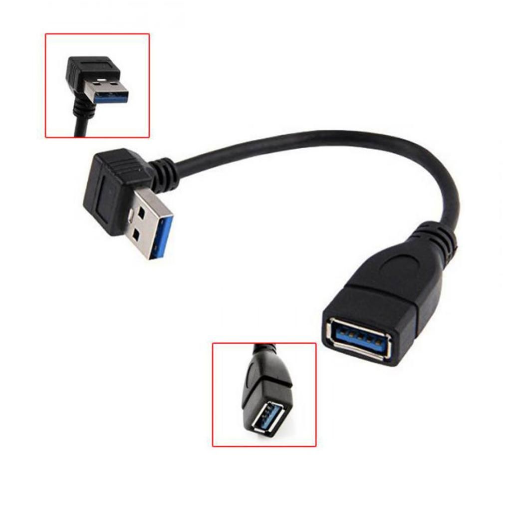 Data Sync 90 Degree USB 3.0 Down Angle Adapter Cable Male A To Female A Connector for Computer USB Extension