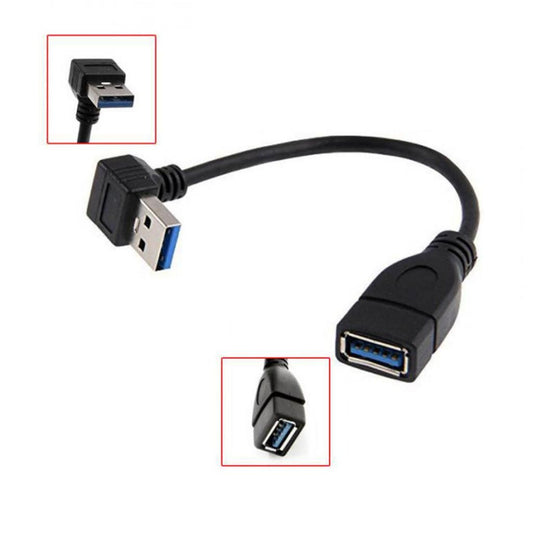 Data Sync 90 Degree USB 3.0 Down Angle Adapter Cable Male A To Female A Connector for Computer USB Extension