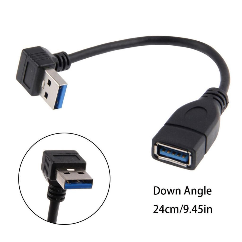 Data Sync 90 Degree USB 3.0 Down Angle Adapter Cable Male A To Female A Connector for Computer USB Extension