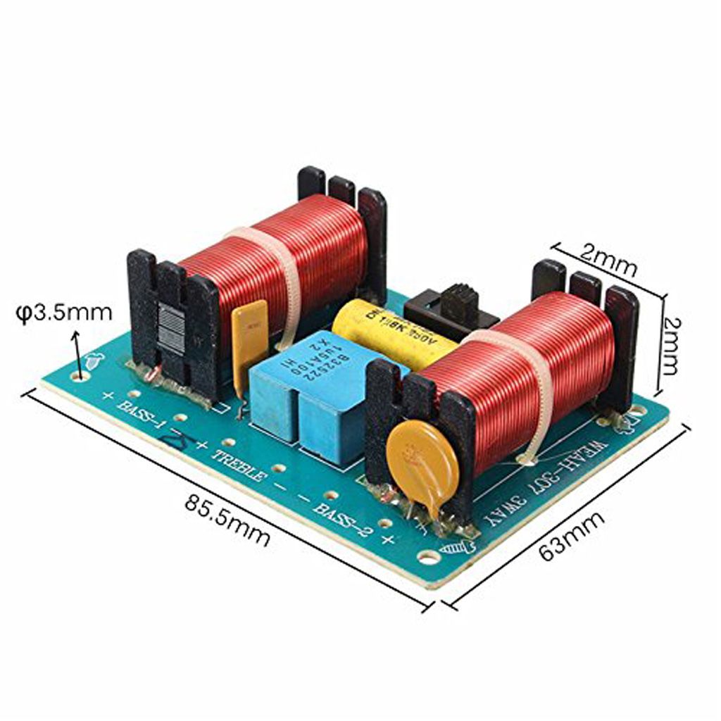 3 Way Speaker Crossover Audio Filter Frequency Divider for Car Home Hi/Mi/Lo