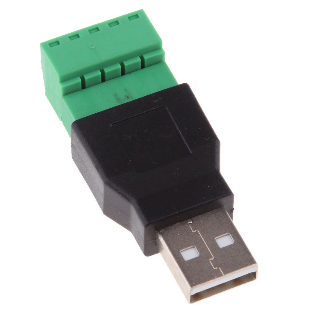 USB 2.0 A Male Plug to 5 Pin/Way Female Bolt Screw Shield terminals Pluggable Type Adapter