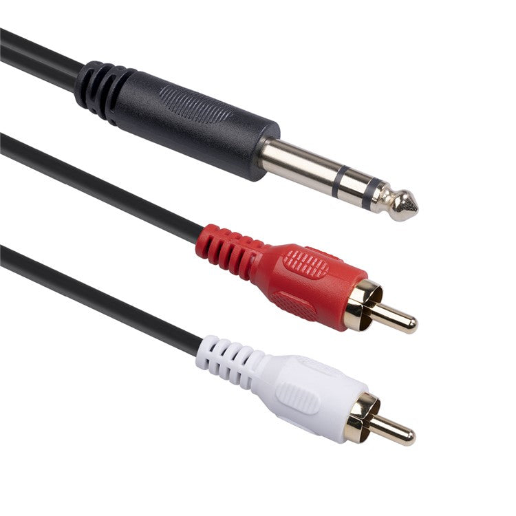 1.5m 6.35mm Male to Dual RCA Male Audio Cable HiFi Stereo Aux Adapter Splitter Cable Cord for Mixer