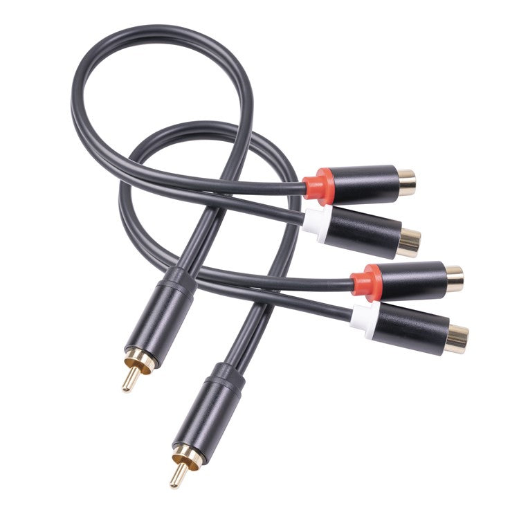 3686MFF-03 RCA Male to Dual RCA Female Audio Power Amplifier Adapter Cable Stereo Y Splitter Cord