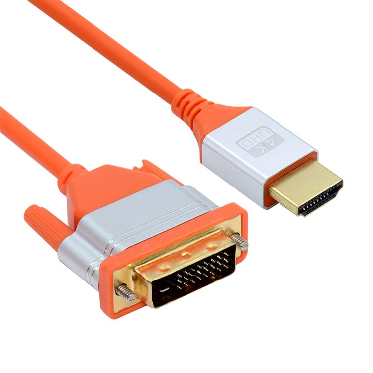 HD-041-0.5M High Speed Cable HDMI Male to DVI 24+1 Male 4K Ultra Soft PVC Cord (OD=4.8MM)