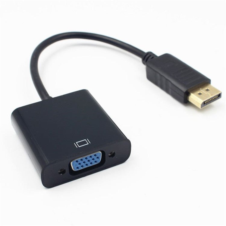 Big DisplayPort Male to VGA Female Converter Adapter Cable - Black