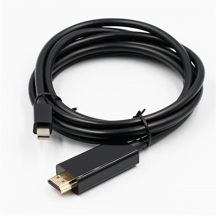 Mini DP to HDMI Convertor Cable Ultra HD Resolution Gold-plated Port Convertor Cord - Black