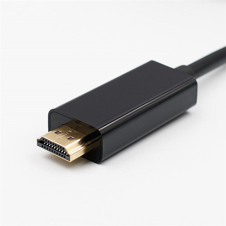 Mini DP to HDMI Convertor Cable Ultra HD Resolution Gold-plated Port Convertor Cord - Black