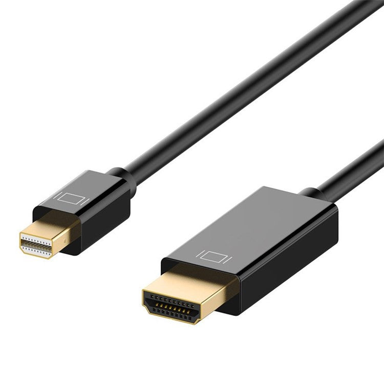 Mini DP to HDMI Convertor Cable Ultra HD Resolution Gold-plated Port Convertor Cord - Black