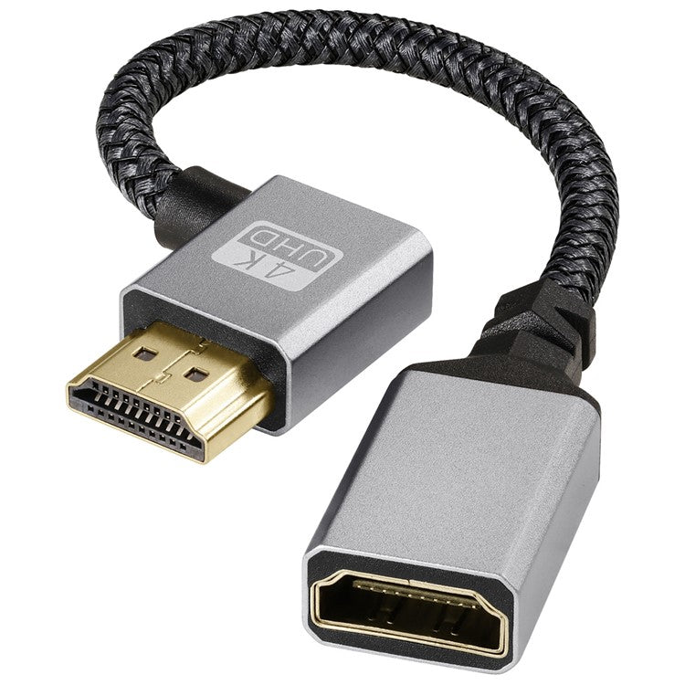 20cm Left Bend HDMI Male to Female 4K High-Definition Extension Cable Audio Video Adapter Cord