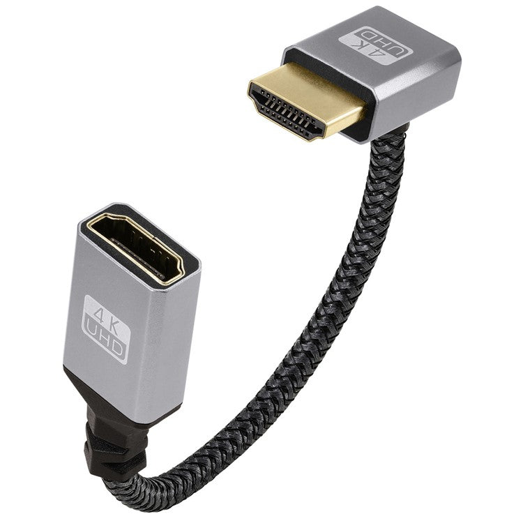 20cm Up Bend HDMI Male to Female 4K Extension Cable Computer TV HD Video Adapter Cord