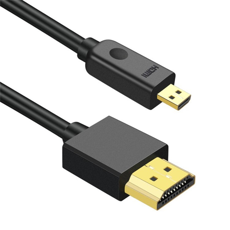 0.5m Micro HDMI Male to HDMI Male Cable 4K HD Video Transmission Cord - Black