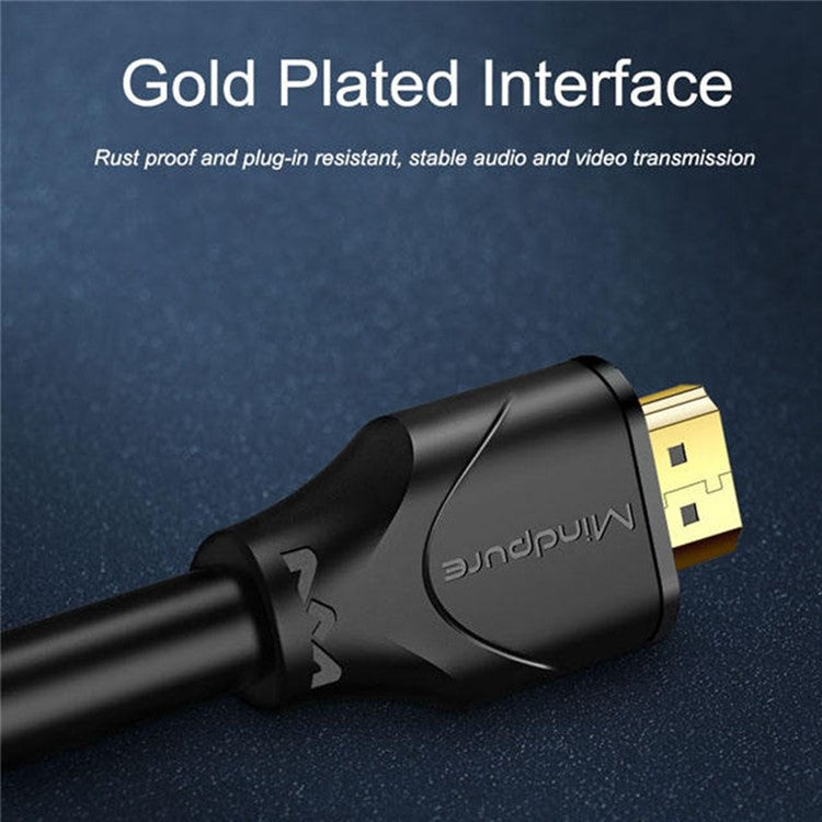 MINDPURE HD002 15m 4K HD Video HDMI Male to Male Cable Gold Plated HDMI 2.0 Cord