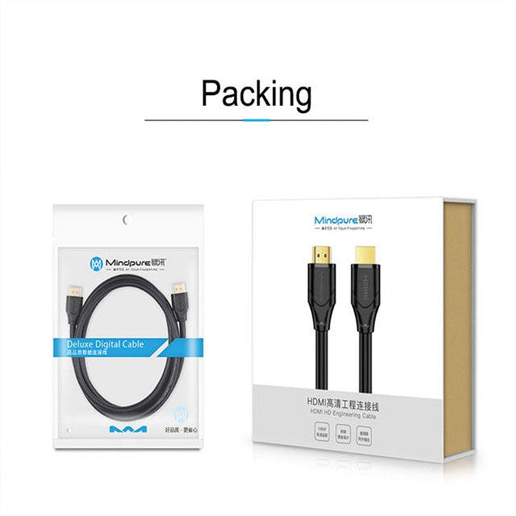 MINDPURE HD002 15m 4K HD Video HDMI Male to Male Cable Gold Plated HDMI 2.0 Cord