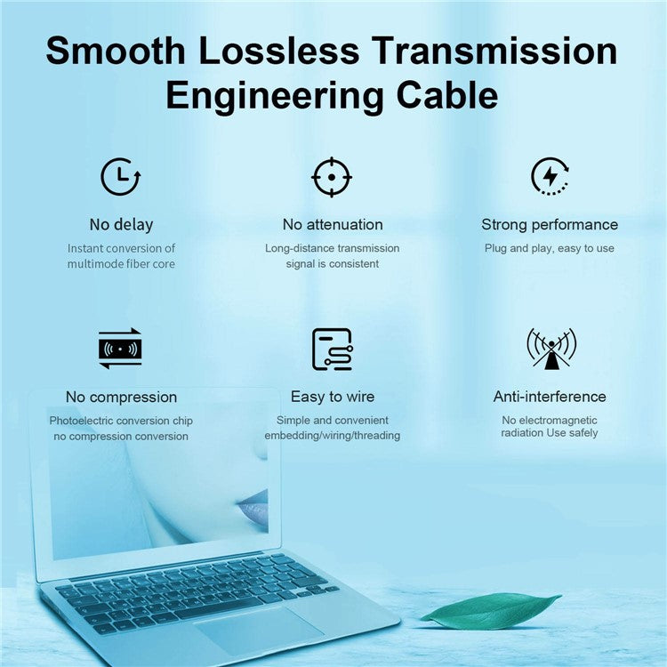 MINDPURE HD006 15m HDMI 2.0 Fiber Optic Cable 4K 60Hz HD Video 100m Transmission Connection Cable - Grey