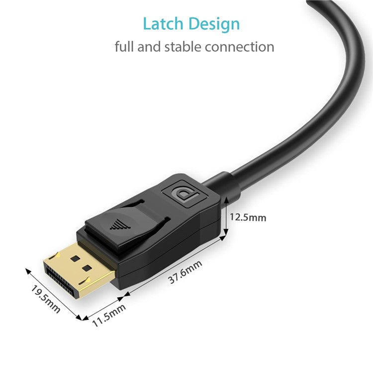DisplayPort to DisplayPort 1.8m Big DP Male to Male DP to DP Adapter Cable