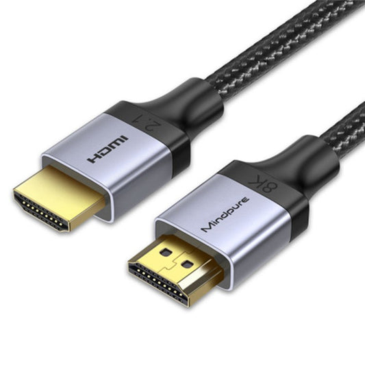 MINDPURE HD009 2m HDMI 2.1 Male to Male Braided Cable Support 8K  /  60Hz 4K  /  144Hz for Laptop PC Monitor