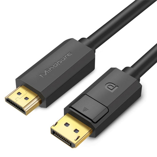 MINDPURE AD029 1.5m DP to HDMI 1.4 Cord 4K / 30Hz Gold Plated Male to Male PVC Cable