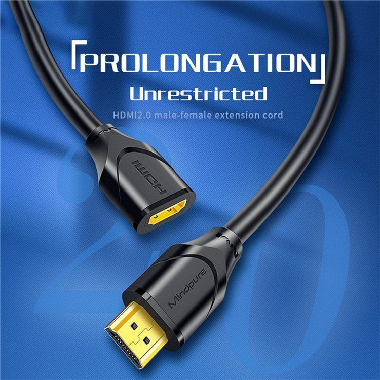 MINDPURE AD002 0.5m 4Kx2K 60Hz HDMI 2.0 Gold Plated Plug Male to Female Extension Cable